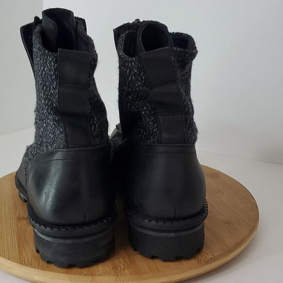All Saints Men's Styx Boot Black Leather Tweed Size 12 - Picture 6 of 13